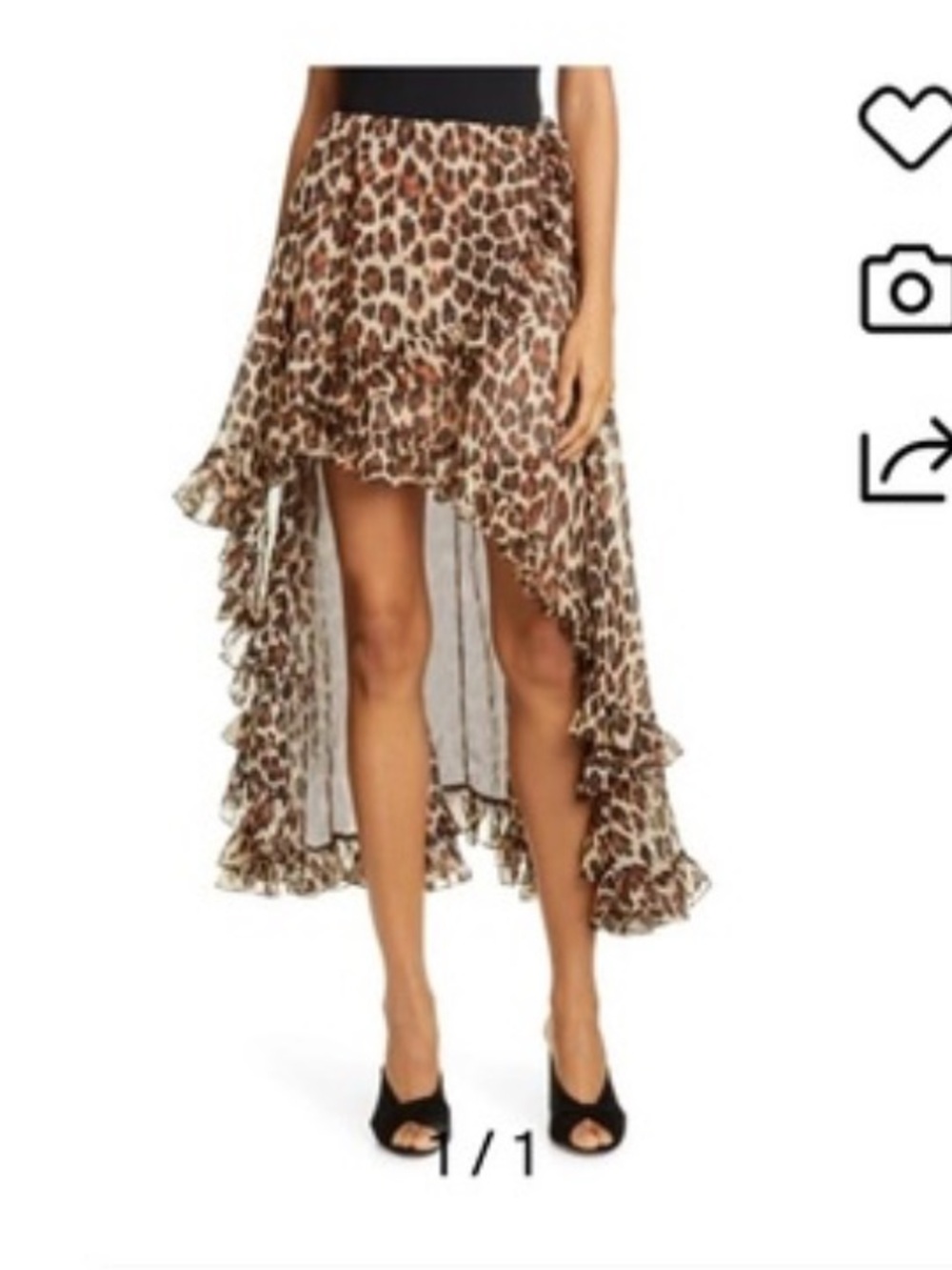 Caroline Constas Leopard-Print Flowy Skirt in Brown and Black